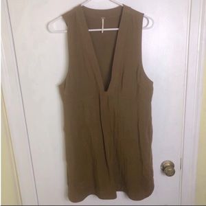 Free People Sleeveless V-Neck Dress Brown Size: S